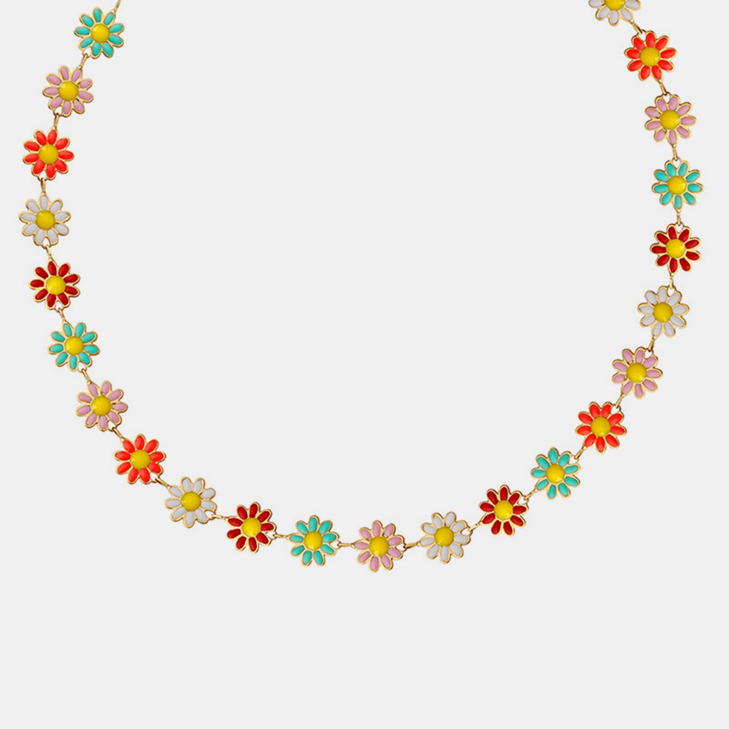 Collier Fleur Goutte d'Huile en Acier Titane