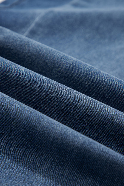 Ashleigh Blue Stitched Raw Hem Wide Leg Loose Jeans