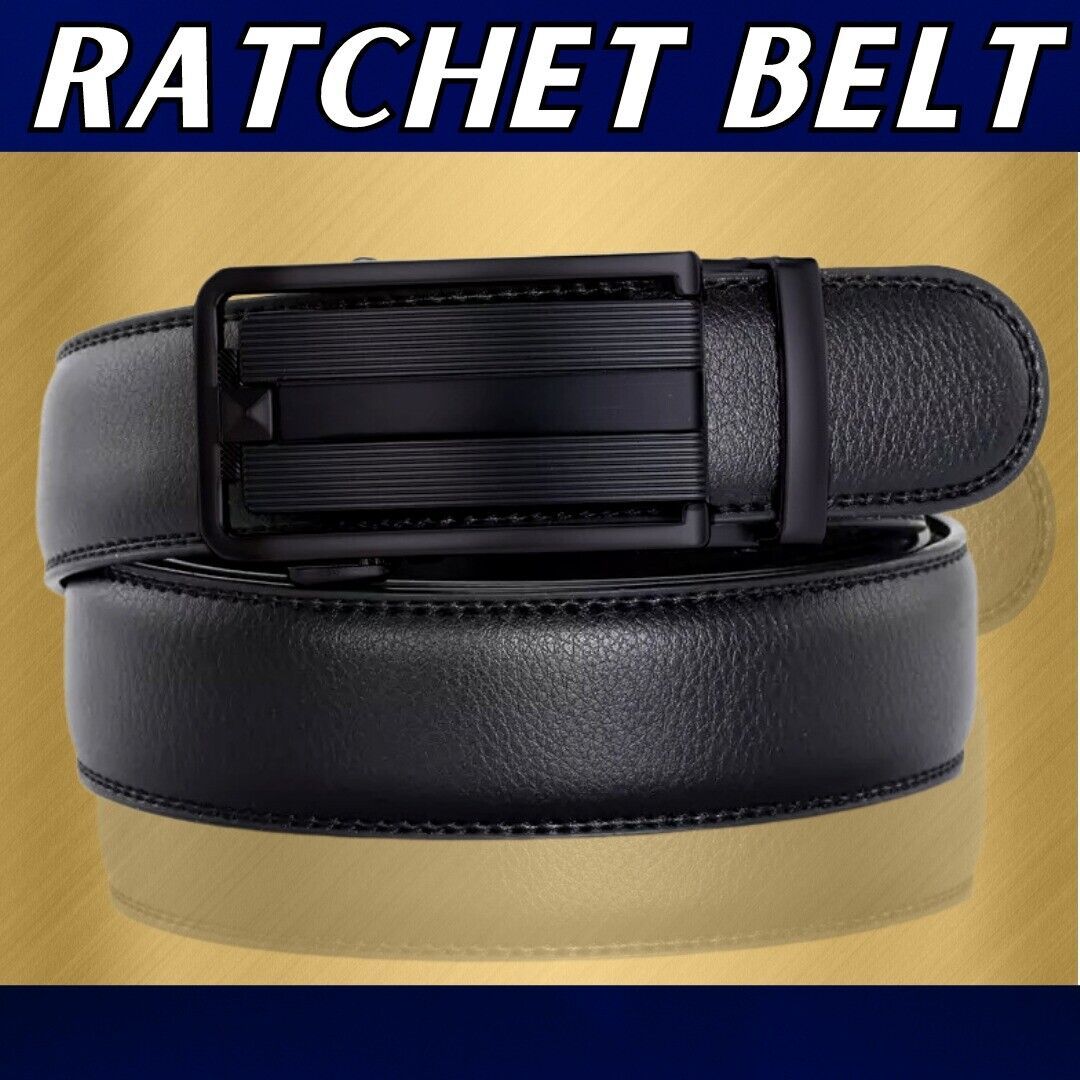 Men's Ratchet Belt Leather Mens Belt With Slide Buckle Ratchet Belts For Men USA