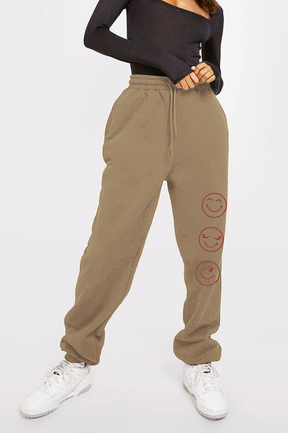 Emoji Graphic Sweatpants Simply Love Full Size