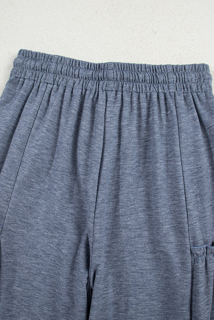 Pantalon ample à taille élastique avec cordon de serrage et détails froncés