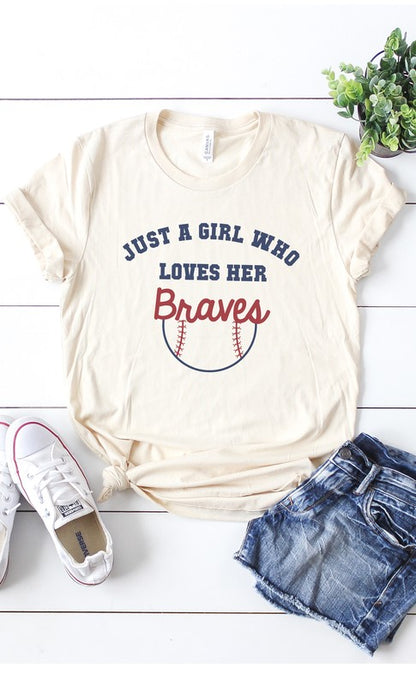 Just a girl who lovers her Braves graphic tee