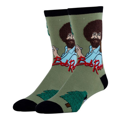 Painting Bob Ross - Men's Cotton Crew Funny Socks