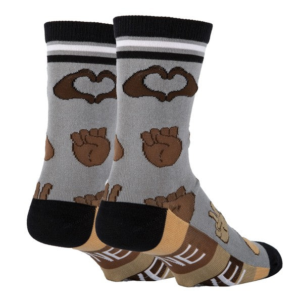 One Love - Men's Emoji Cotton Crew Funny Socks