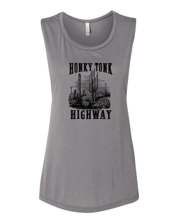 Honky Tonk Highway Print Muscle Tank