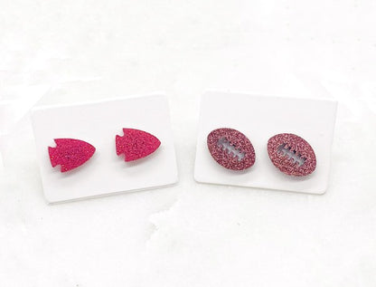 Red Arrowhead Chiefs KC Acrylic Stud Earring