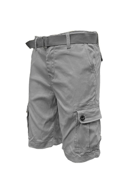 Weiv Mens Belted Cargo Shorts with Belt