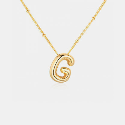 Gold-Plated A-J  Letter Pendant Necklaces