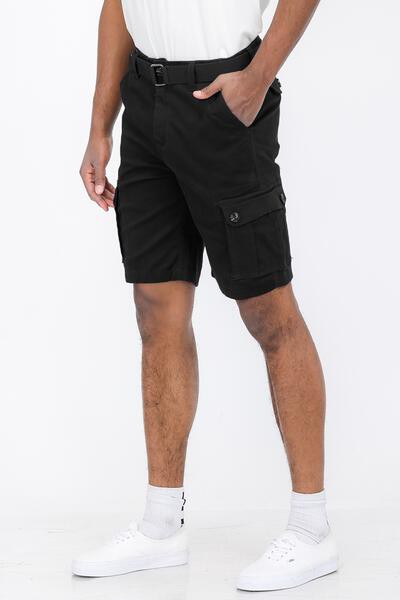 Weiv Mens Belted Cargo Shorts with Belt