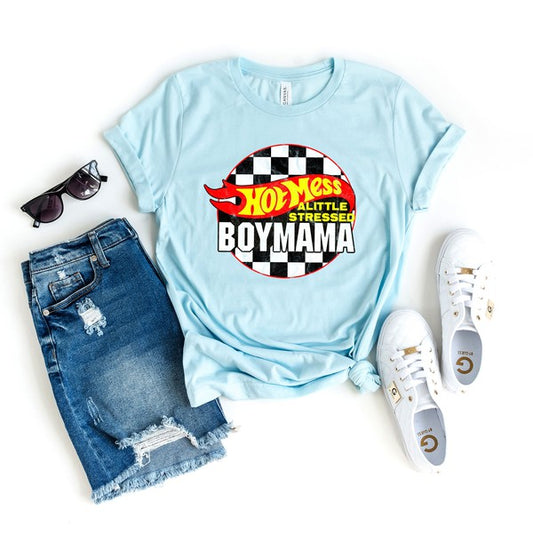 Hot Mess Boy Mama Short Sleeve Graphic Tee