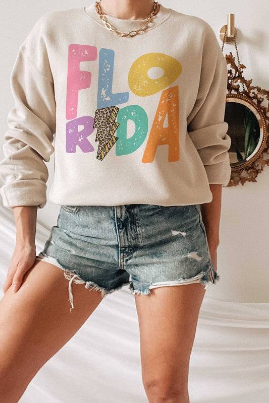 LEOPARD LIGHTNING FLORIDA GRAPHIC SWEATSHIRT