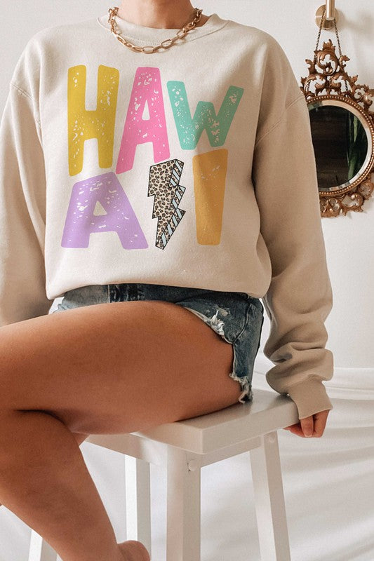 LEOPARD LIGHTNING HAWAII GRAPHIC SWEATSHIRT