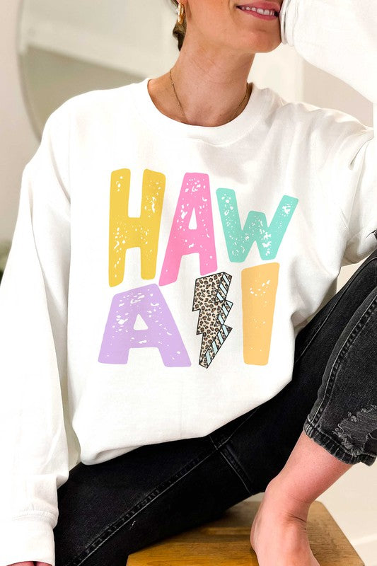 LEOPARD LIGHTNING HAWAII GRAPHIC SWEATSHIRT