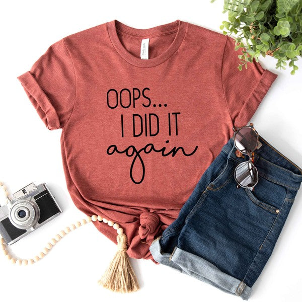 Oops I Did It Again Pregnancy Short Sleeve Tee