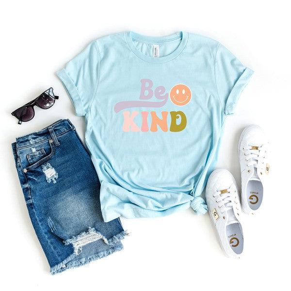 Be Kind Smiley Face Short Sleeve Graphic Tee