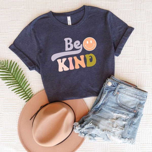 Be Kind Smiley Face Short Sleeve Graphic Tee