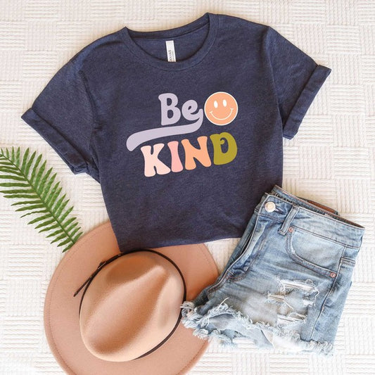 Be Kind Smiley Face Short Sleeve Graphic Tee