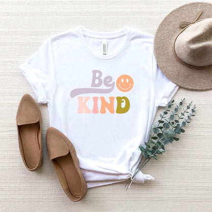 Be Kind Smiley Face Short Sleeve Graphic Tee