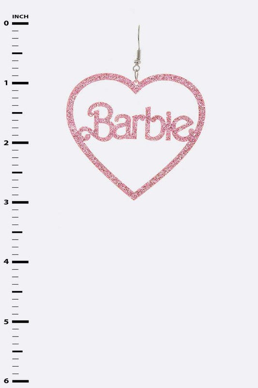 Cutout Barbie Glitter Earrings