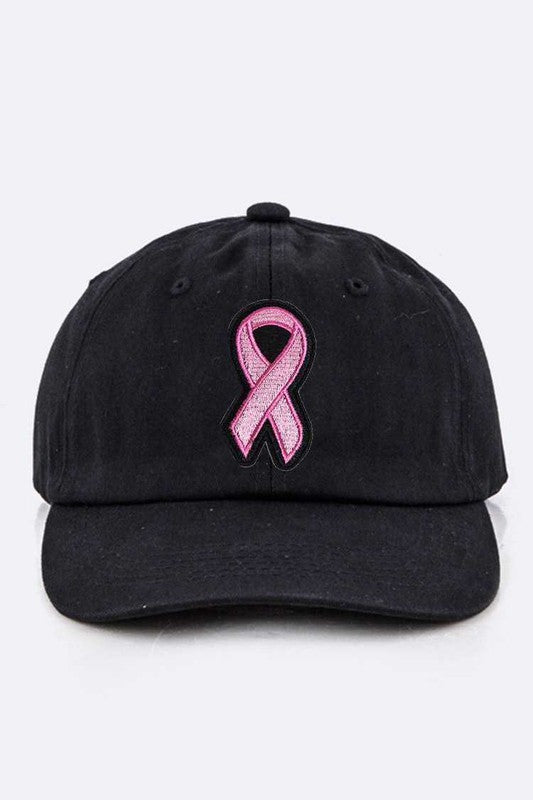 Pink Ribbon Patch Washed Canvas Cap