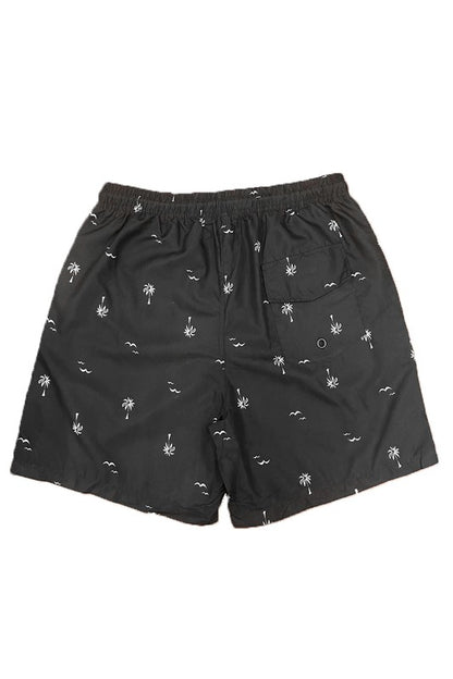 Men's Palm Tree Print Swim Shorts