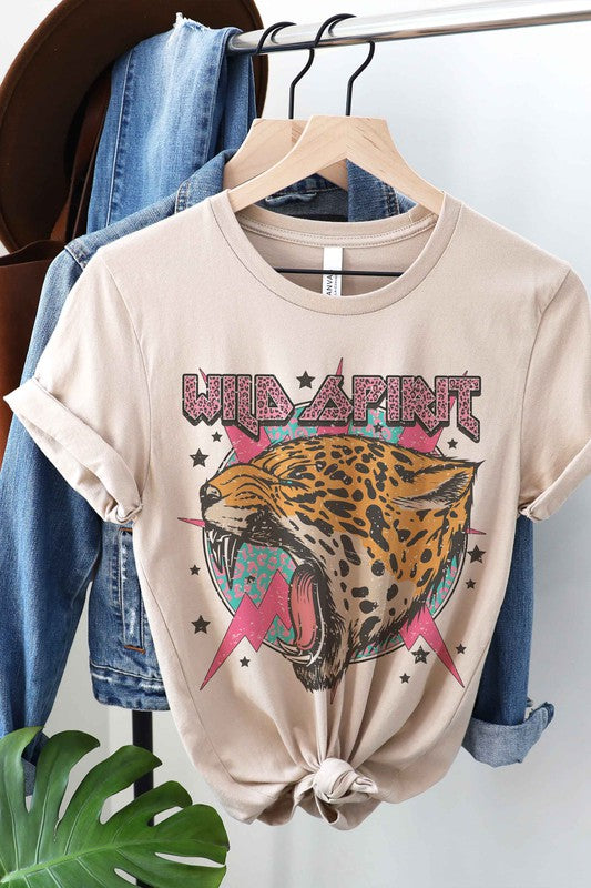 WILD SPIRIT LIGHTNING LEOPARD GRAPHIC T-SHIRT