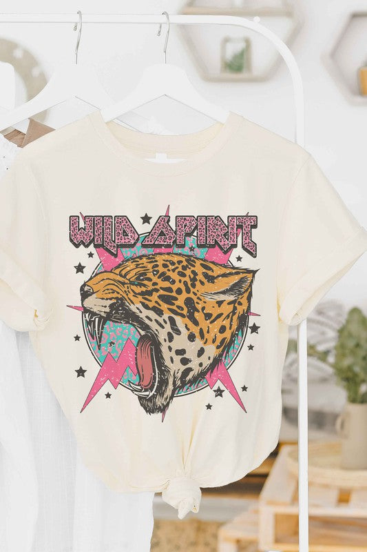 WILD SPIRIT LIGHTNING LEOPARD GRAPHIC T-SHIRT