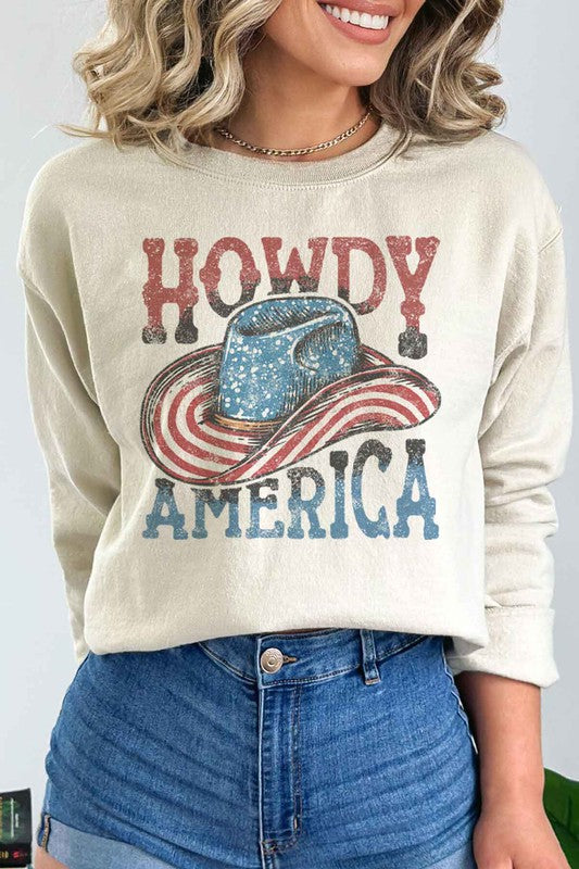 HOWDY AMERICA USA PLUS SIZE SWEATSHIRT