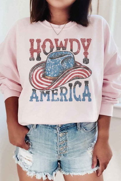 HOWDY AMERICA USA PLUS SIZE SWEATSHIRT