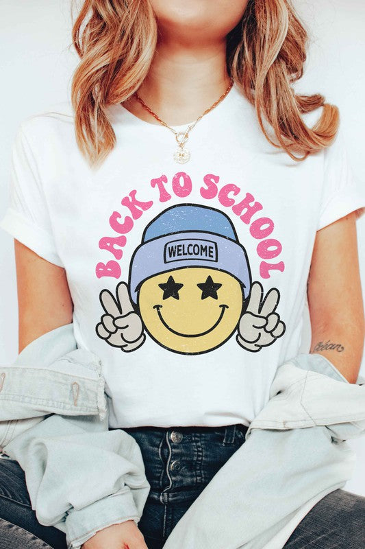 BACK TO SCHOOL HAPPY FACE Graphic Tee