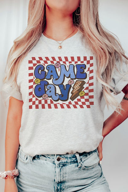 PLUS SIZE - RETRO CHECKER GAME DAY GRAPHIC TEE