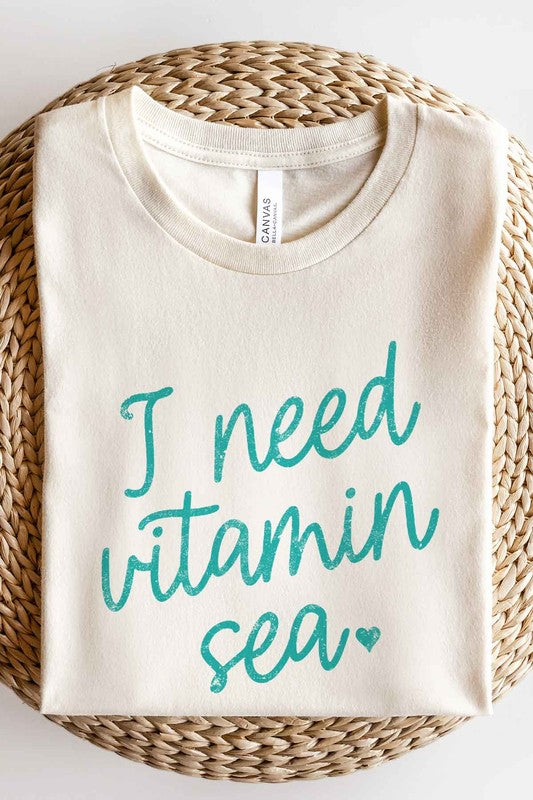 I NEED VITAMIN SEA GRAPHIC PLUS SIZE TEE