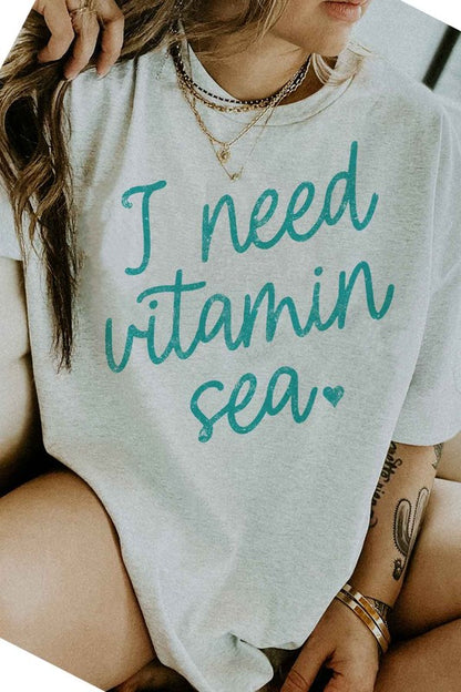 I NEED VITAMIN SEA GRAPHIC PLUS SIZE TEE