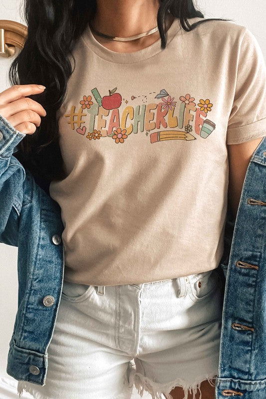 RETRO TEACHER LIFE GRAPHIC TEE