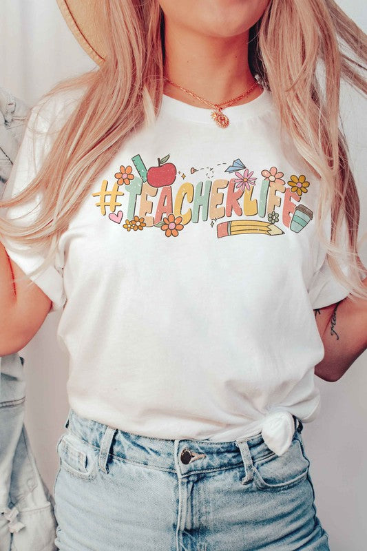 RETRO TEACHER LIFE GRAPHIC TEE