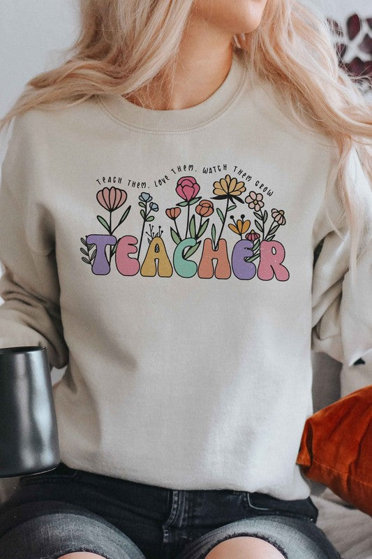 FLORAL TEACHER Graphic Sweatshirt