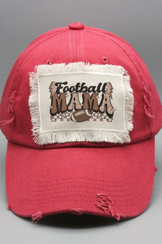 Football Mama Checkered Leopard Bolt Hat