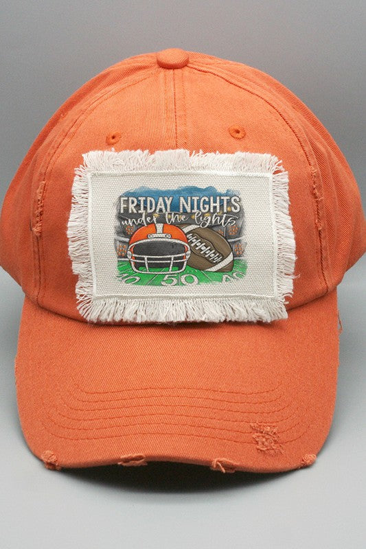 Friday Nights Under Lights Orange Helmet Patch Hat