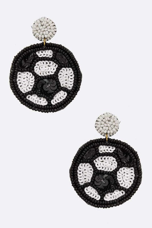 Beaded Soccer Iconic Earrings