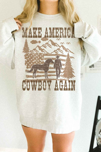 MAKE AMERICA COWBOY AGAIN OVERSIZED SWEATSHIRT