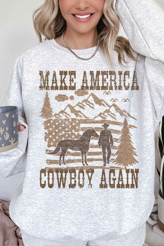 MAKE AMERICA COWBOY AGAIN OVERSIZED SWEATSHIRT