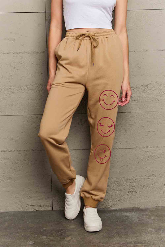 Emoji Graphic Sweatpants Simply Love Full Size