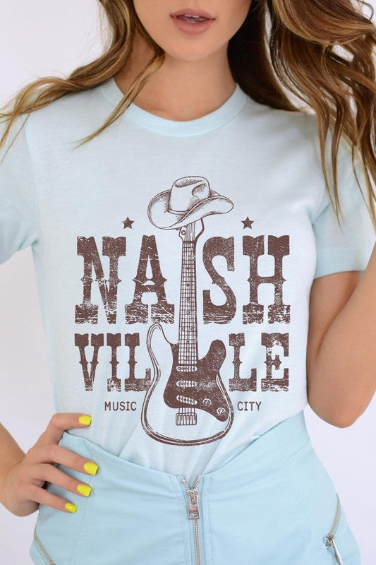 Nashville Western Cowboy Guitar Graphic T Shirts