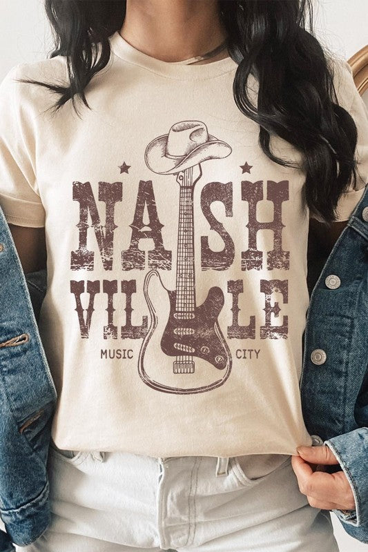 Nashville Western Cowboy Guitar Graphic T Shirts