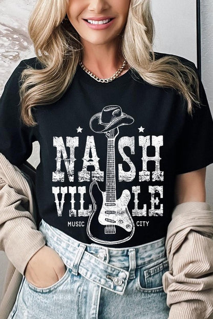 Nashville Western Cowboy Guitar Graphic T Shirts