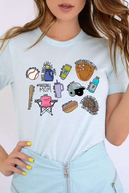 Baseball Mom Essentials Graphic T Shirts