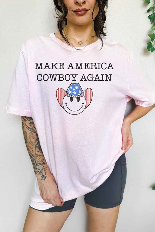 MAKE AMERICA COWBOY AGAIN OVERSIZED GRAPHIC TEE