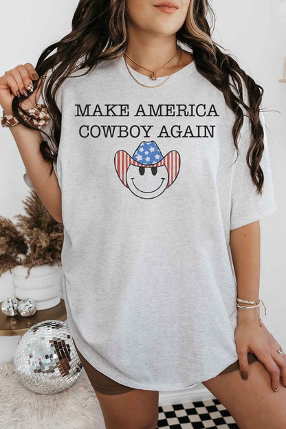 MAKE AMERICA COWBOY AGAIN OVERSIZED GRAPHIC TEE