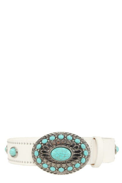 Oval Bohemia Turquoise Buckle Belt