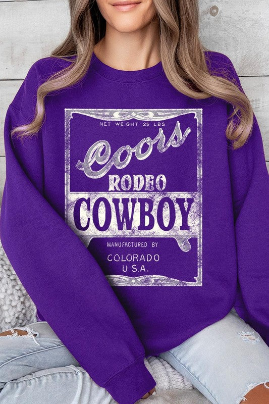 Coors Rodeo Cowboy Graphic Fleece Sweatshirts